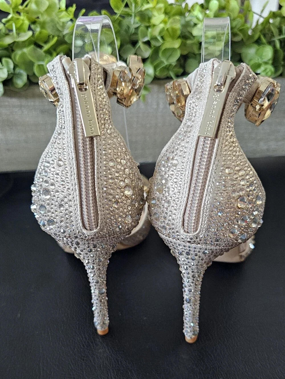 Gianni Bini Champagne Crystal High Heel Sandals Shoes Women's Size 9.5 NWOB